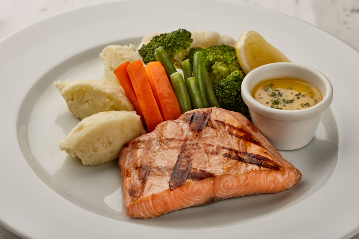 Omega-3 rich foods displayed on a wooden table
